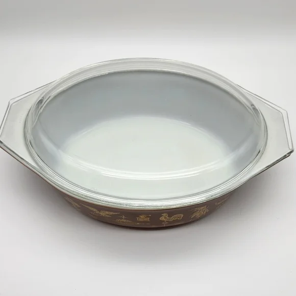 Vintage Pyrex Early American Design 2.5 Quart Casserole Dish With Lid 045 - Picture 3 of 10